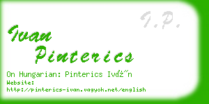 ivan pinterics business card